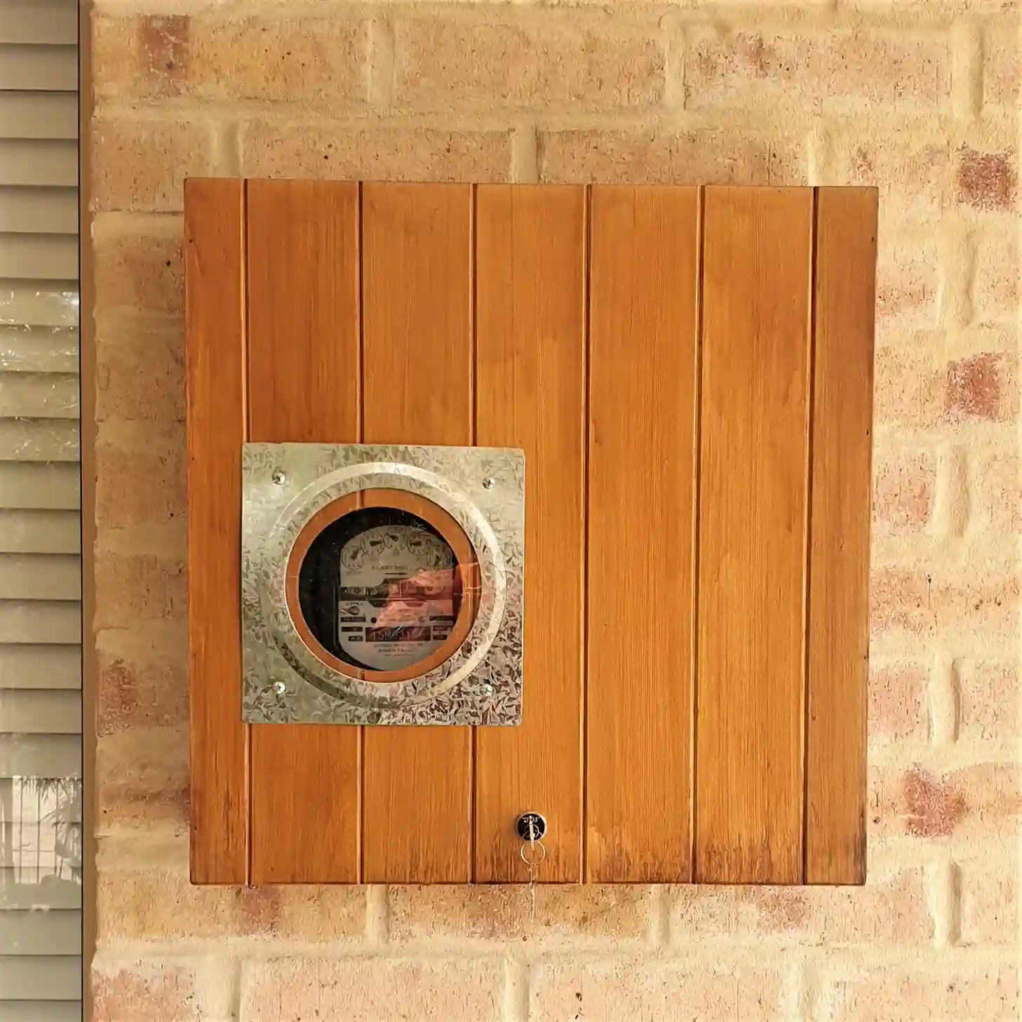 Wooden meter box with a lock fitted to protect the timber box in Perth